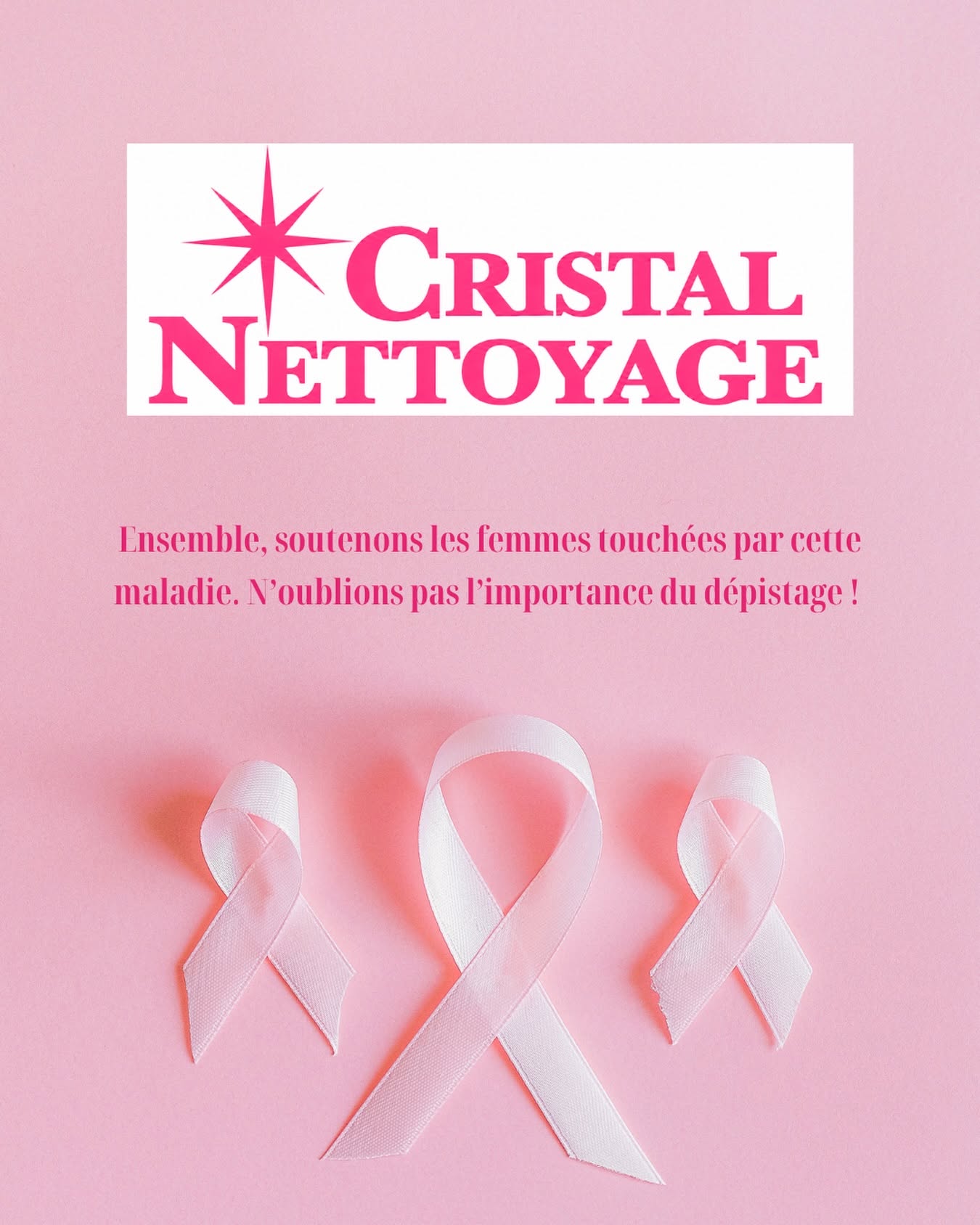 🎀 Cristal Nettoyage se mobilise pour Octobre Rose ! 🎀