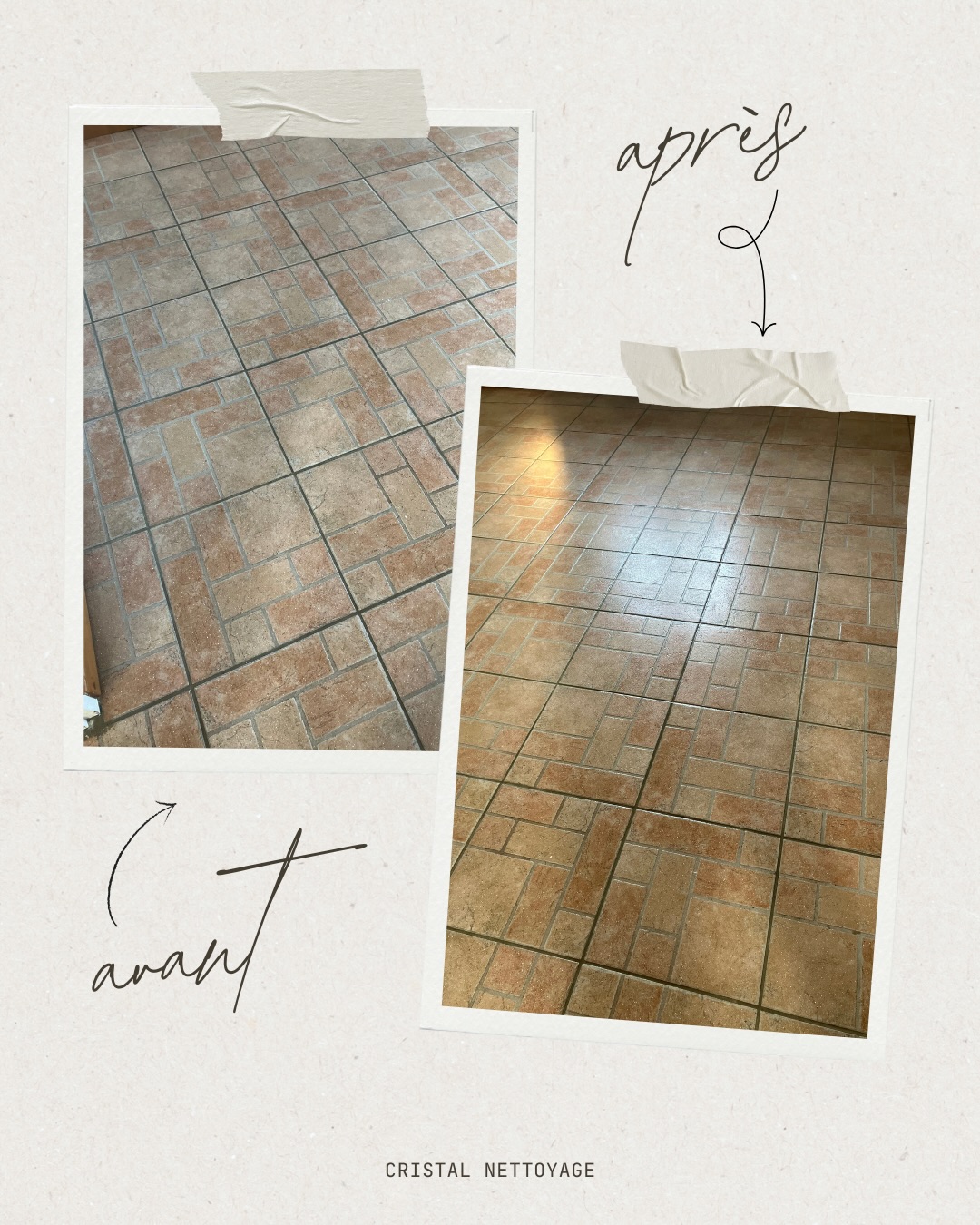 Avant / Apr&egrave;s - D&eacute;capage et remise en &eacute;tat d&rsquo;un sol carrel&eacute;