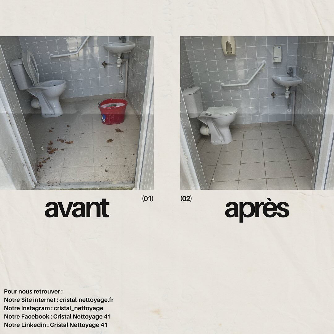 Avant / Après Nettoyage de Toilettes Publiques