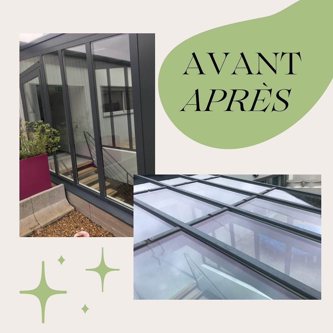 Avant / Après nettoyage cage d'escalier + véranda en hauteur : intérieur / extérieur